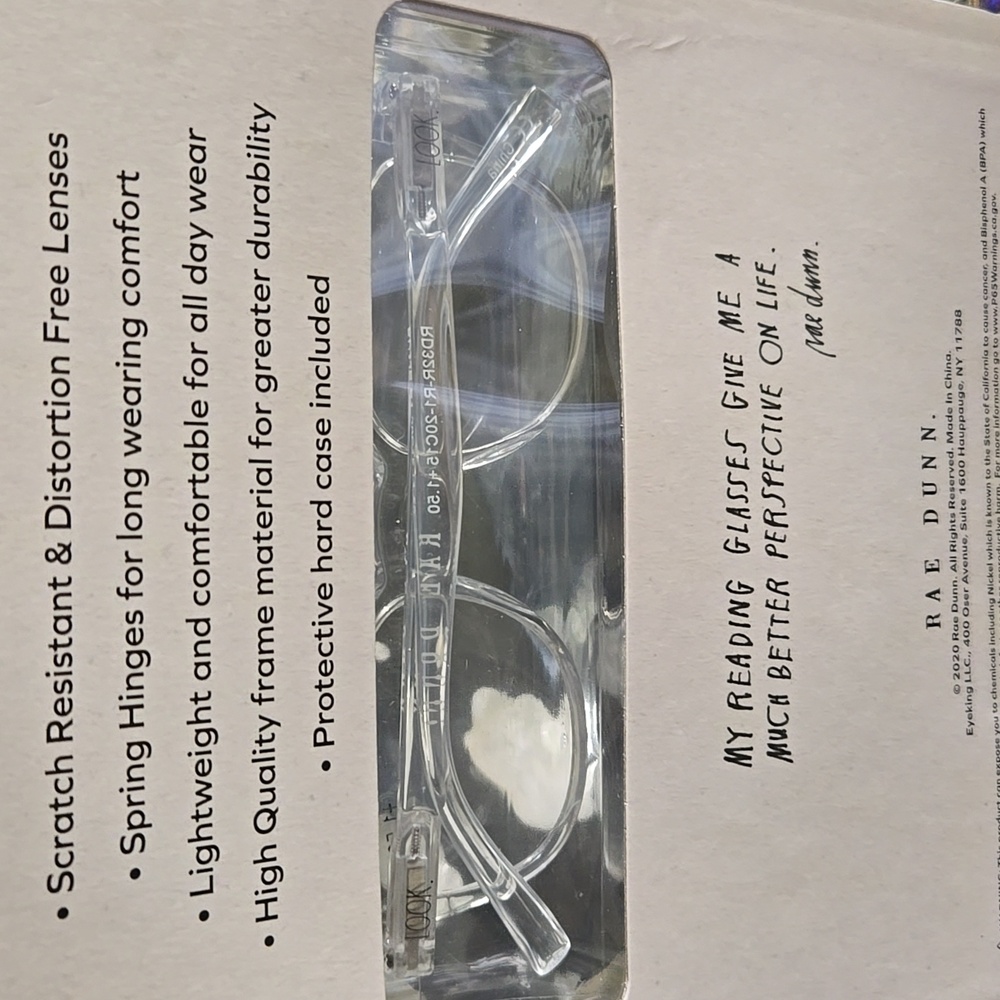 Rae Dunn 3 PAIR Set Premium Reading Glasses & Case LOOK CLOSELY +1.50 +2.00 NWT - Picture 6 of 7